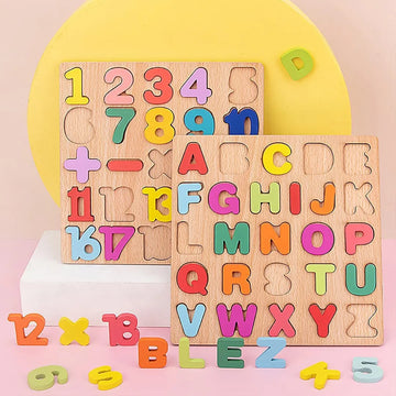 Wooden Number Puzzle Board for Kids