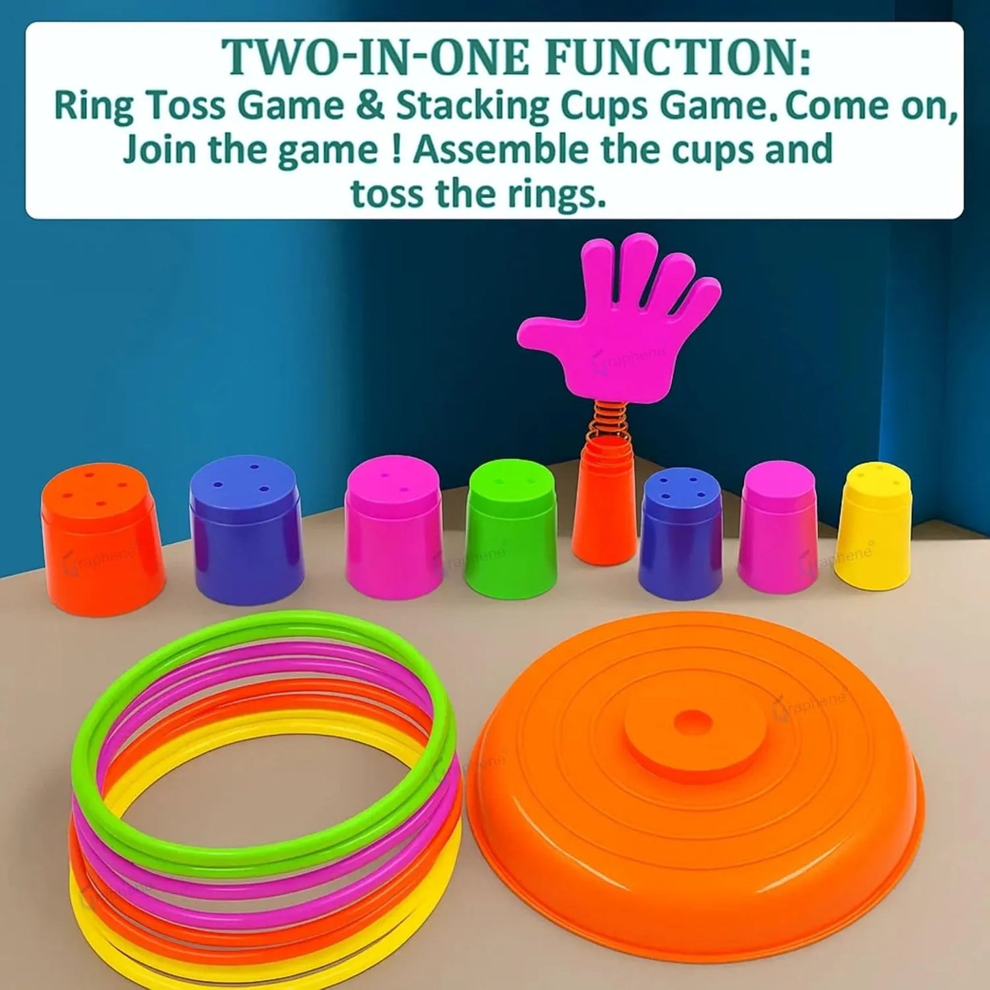 2 in 1 Stacking Ring Toss Game Toy