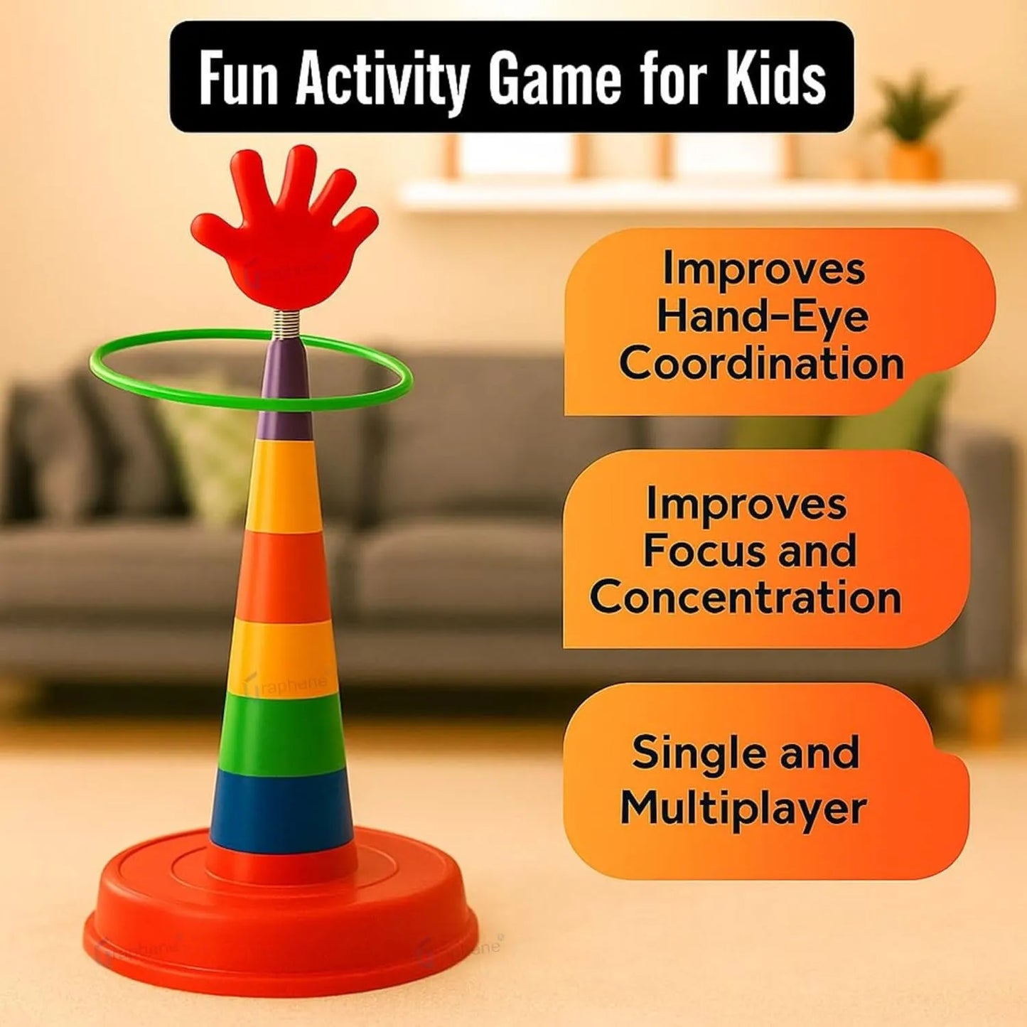 2 in 1 Stacking Ring Toss Game Toy