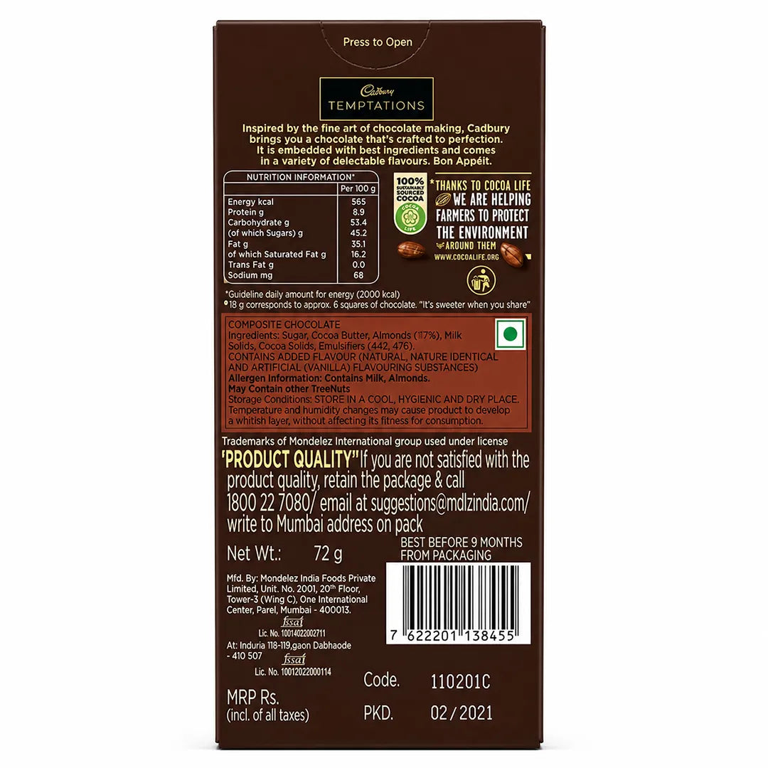 Cadbury Temptations Almond Treat