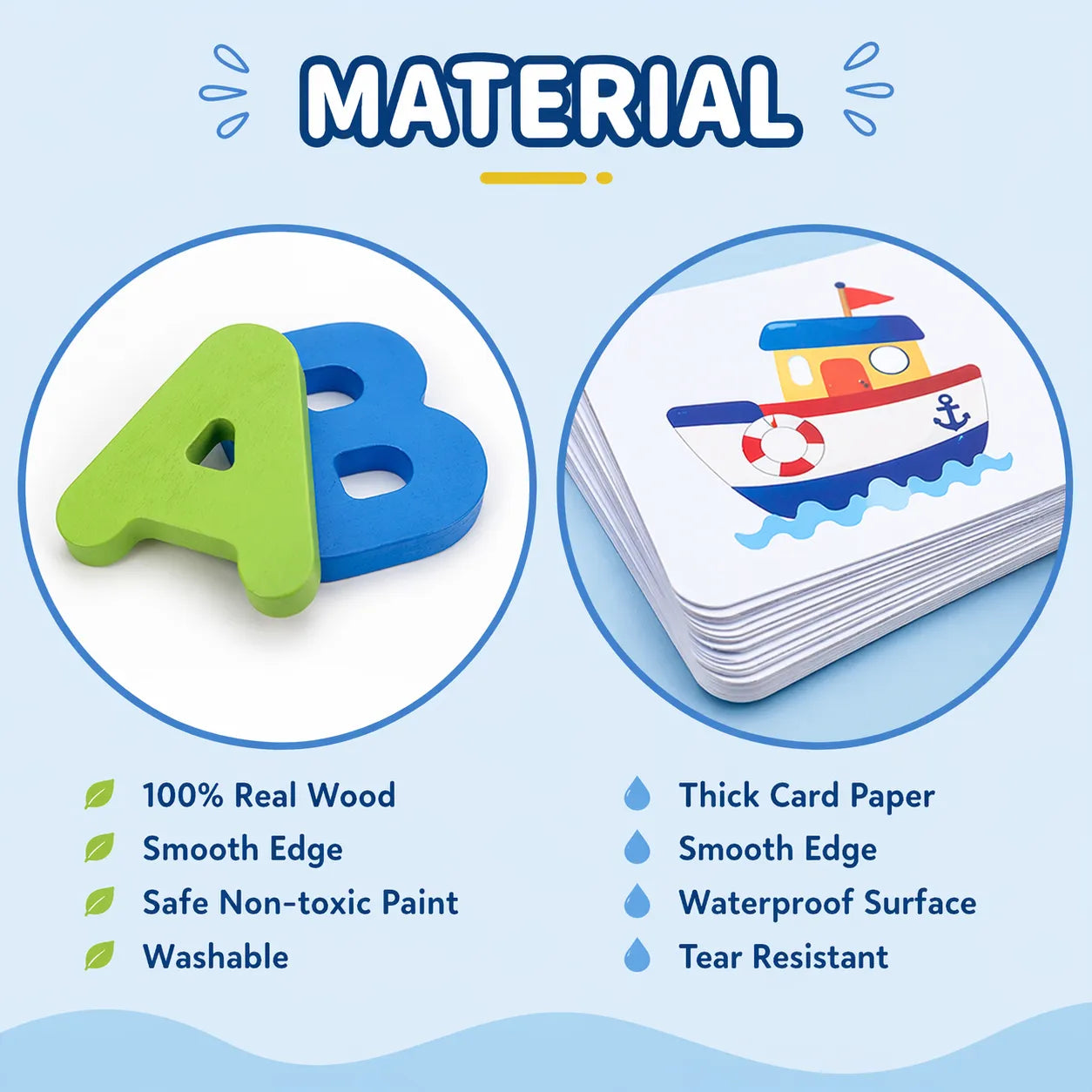 Spelling & Word Learning Board Game for Children with Wooden Letters