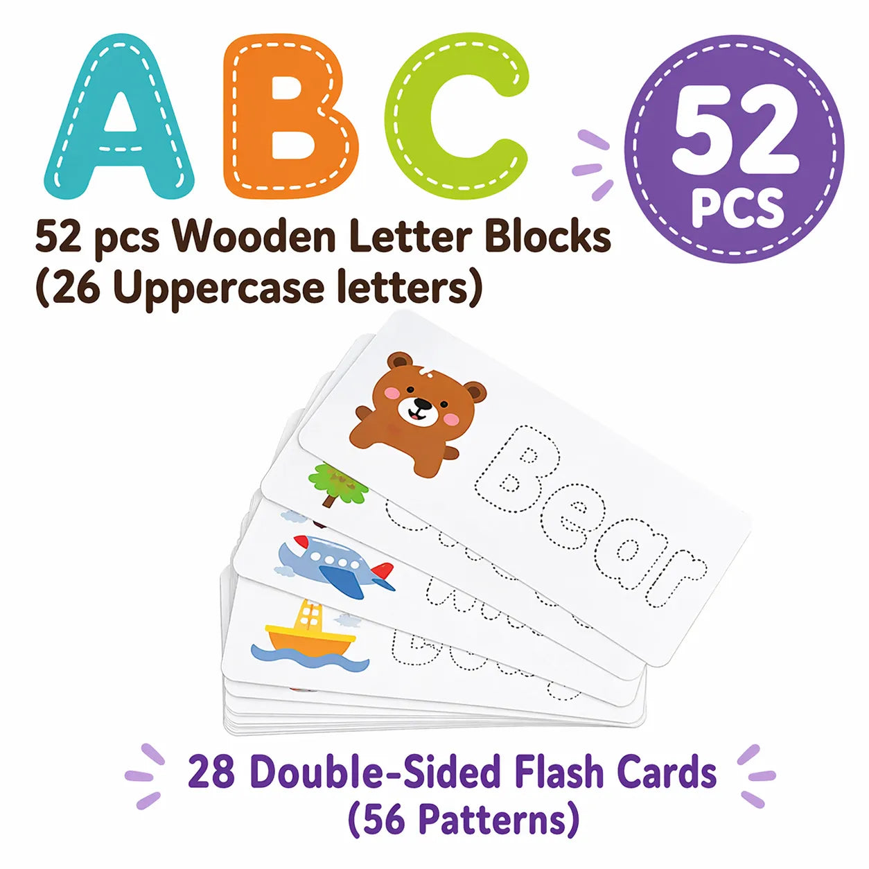 Spelling & Word Learning Board Game for Children with Wooden Letters