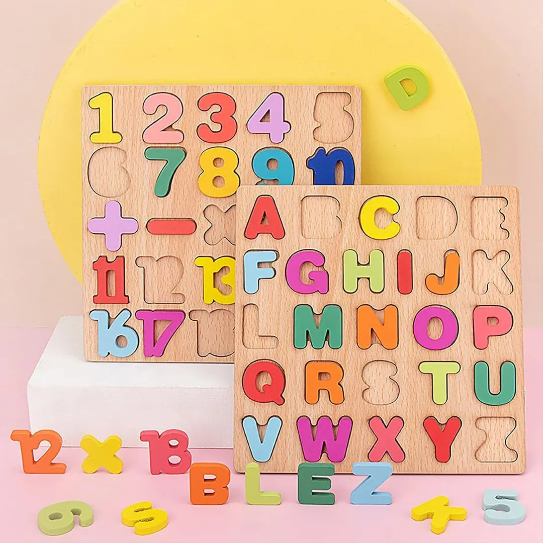 Wooden Number Puzzle Board for Kids